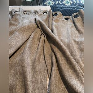 Grey window curtains